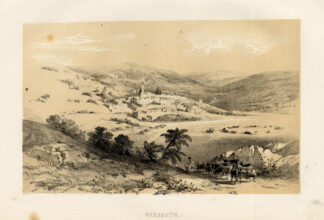 Antique Print-NAZARETH-ISRAEL-PALESTINE-CITY-VIEW-HERD-Roberts-1847