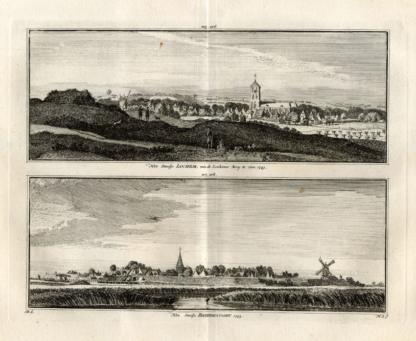 , Antique Print-LOCHEM-BREDEVOORT-NETHERLANDS-Spilman-1743, Pictura Antique Prints