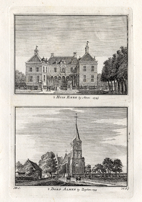 , Antique Print-ALMEN-EEZE-NETHERLANDS-Spilman-1743, Pictura Antique Prints