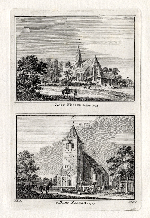 , Antique Print-KEPPEL-ZELHEM-NETHERLANDS-Spilman-1743, Pictura Antique Prints