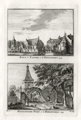 Antique Print-'S HEERENBERG-NETHERLANDS-CHURCH-GATE-ZEDDAMSCHE-Spilman-1743