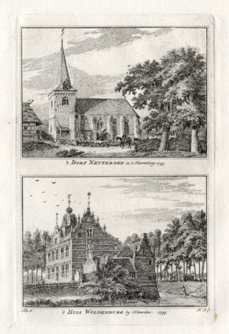 Antique Print-NETTERDEN-CASTLE-NETHERLANDS-Spilman-1743