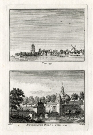Antique Print-TIEL-BUURNESCHE POORT-GELDERLAND-NETHERLANDS-Spilman-1743