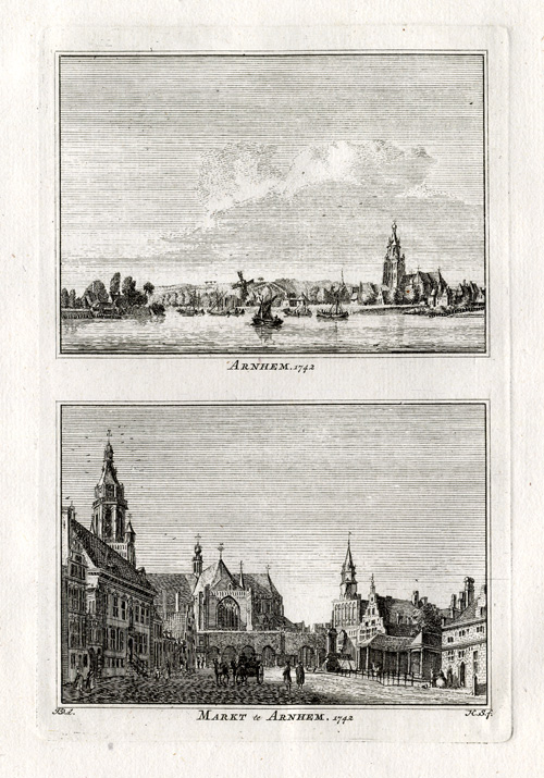 , Antique Print-ARNHEM-MARKET-NETHERLANDS-Spilman-1743, Pictura Antique Prints