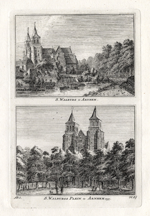 , Antique Print-ARNHEM-WALBURG-NETHERLANDS-Spilman-1743, Pictura Antique Prints