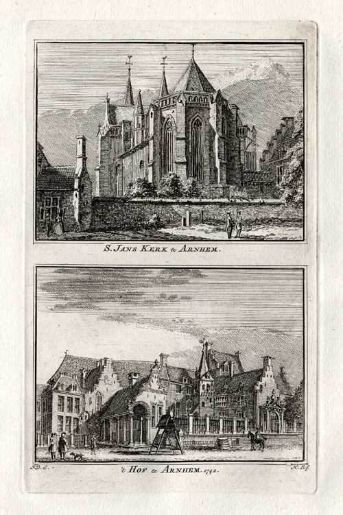 , Antique Print-ARNHEM-JANSKERK-NETHERLANDS-Spilman-1743, Pictura Antique Prints