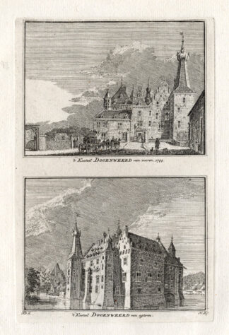 Antique Print-DOORWERTH-CASTLE-NETHERLANDS-Spilman-1743