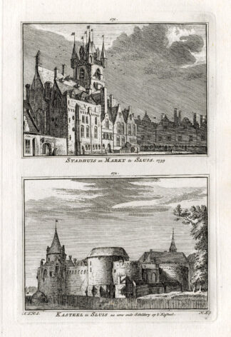 Antique Print-SLUIS-CASTLE-NETHERLANDS-Spilman-1743