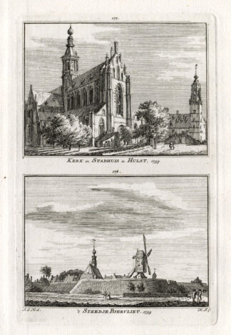 Antique Print-HULST-BIERVLIET-NETHERLANDS-Spilman-1743