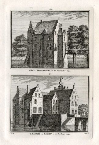 Antique Print-LOENEN-CASTLE-NETHERLANDS-Spilman-1743