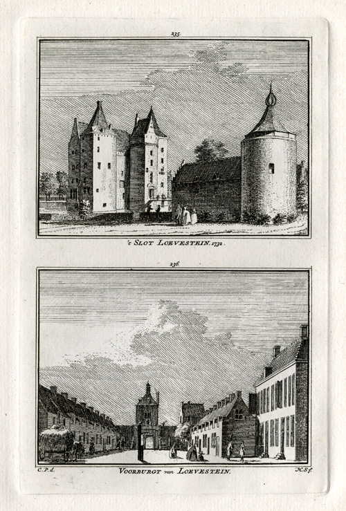 , Antique Print-LOEVESTEIN-NETHERLANDS-Spilman-1743, Pictura Antique Prints