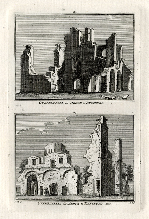 , Antique Print-RIJNSBURG-ABDIJ-NETHERLANDS-Spilman-1743, Pictura Antique Prints