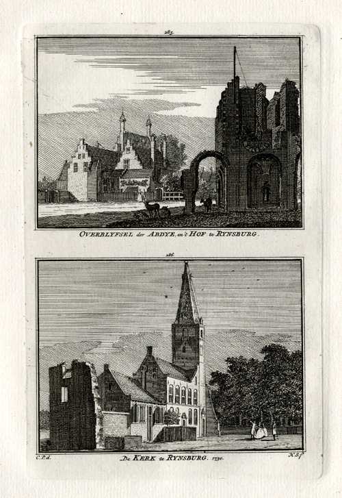, Antique Print-RIJNSBURG-CHURCH-NETHERLANDS-Spilman-1743, Pictura Antique Prints