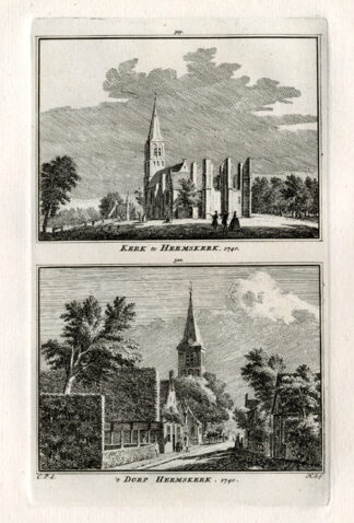 Antique Print-HEEMSKERK-CHURCH-NETHERLANDS-Spilman-1743