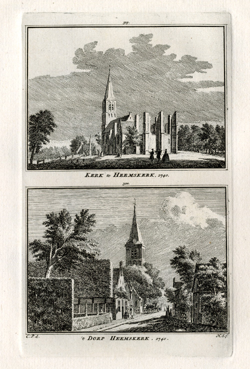 , Antique Print-HEEMSKERK-CHURCH-NETHERLANDS-Spilman-1743, Pictura Antique Prints