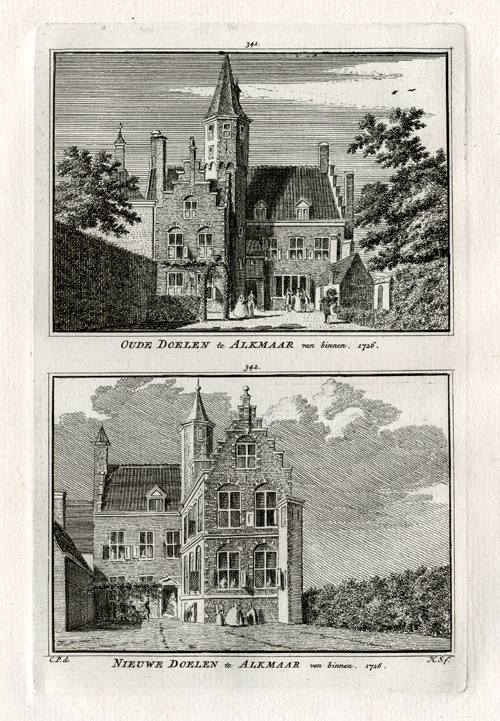 , Antique Print-ALKMAAR-DOELEN-NETHERLANDS-Spilman-1743, Pictura Antique Prints