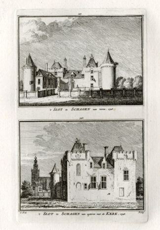 Antique Print-SCHAGEN-CASTLE-NETHERLANDS-Spilman-1743