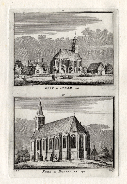 , Antique Print-HENSBROEK-OBDAM-NETHERLANDS-Spilman-1743, Pictura Antique Prints
