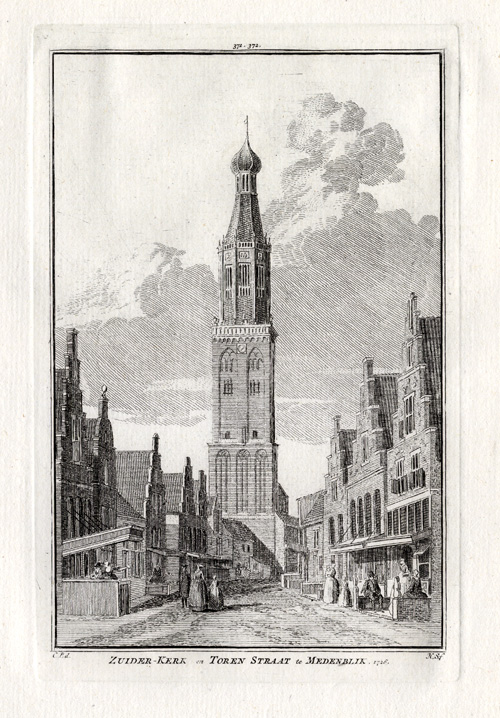 , Antique Print-MEDEMBLIK-CHURCH-ZUIDERKERK-NETHERLANDS-Spilman-1743, Pictura Antique Prints