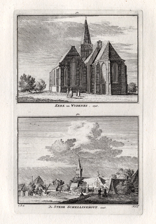 , Antique Print-WIJDENES-CHURCH-NETHERLANDS-Spilman-1743, Pictura Antique Prints