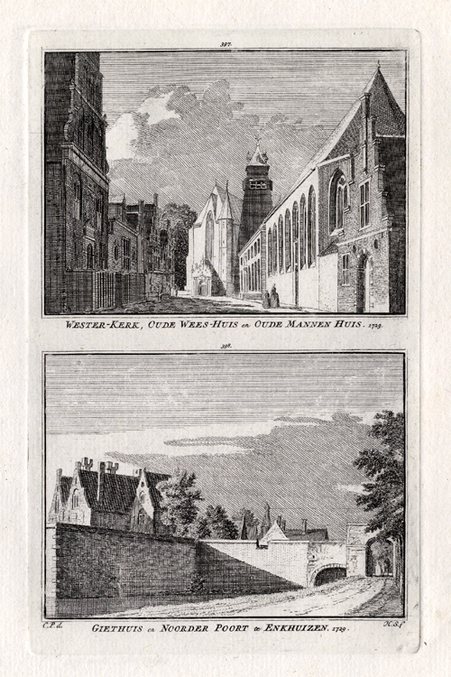 , Antique Print-ENKHUIZEN-CHURCH-NETHERLANDS-Spilman-1743, Pictura Antique Prints