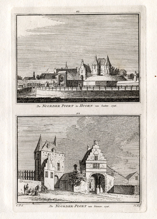 , Antique Print-HOORN-POORT-NETHERLANDS-Spilman-1743, Pictura Antique Prints