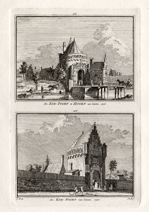 , Antique Print-HOORN-KOEPOORT-NETHERLANDS-Spilman-1743, Pictura Antique Prints