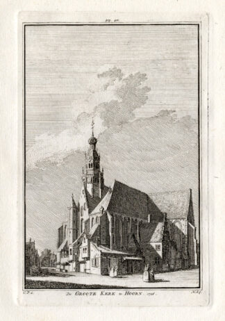 Antique Print-HOORN-CHURCH-NETHERLANDS-Spilman-1743
