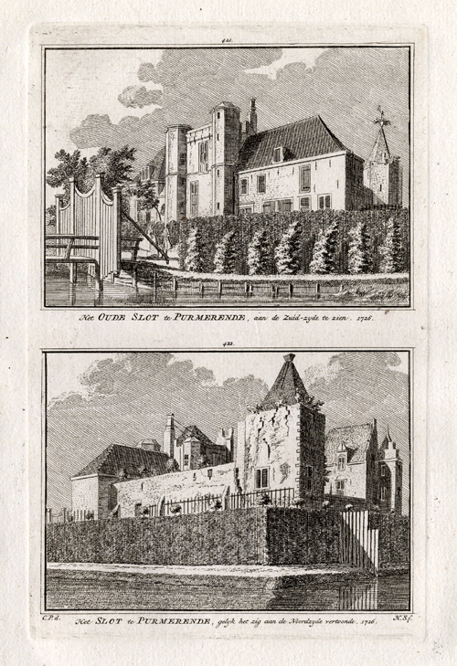 , Antique Print-PURMEREND-CASTLE-NETHERLANDS-Spilman-1743, Pictura Antique Prints