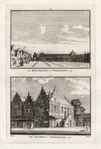 Antique Print-PURMEREND-MARKET-NETHERLANDS-Spilman-1743