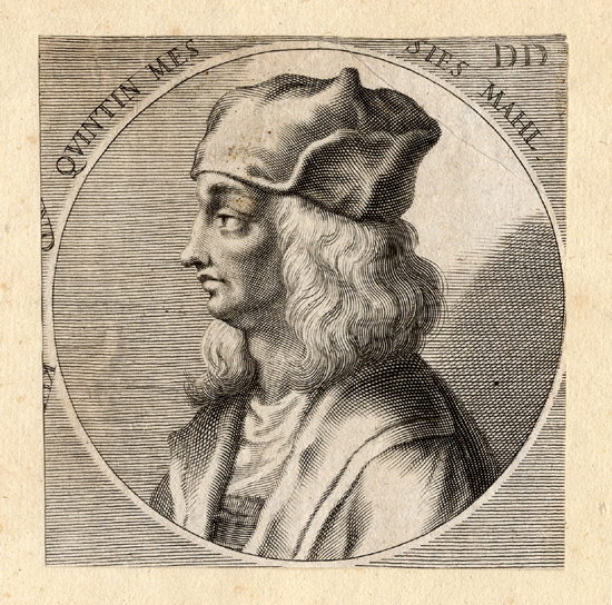, Antique Portrait Print-QUENTIN MATSYS-Sandrart-1675, Pictura Antique Prints