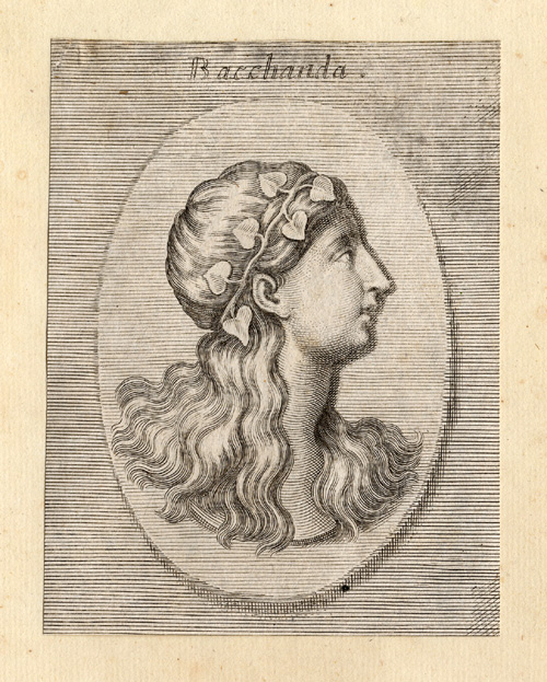 , Antique Portrait Print-BACCHAE-MAENAD-Sandrart-1675, Pictura Antique Prints