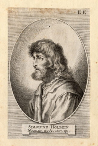 Antique Portrait Print-SIGMUND HOLBEIN-Sandrart-1675