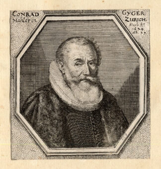 Antique Portrait Print-CONRAD GYGER-Sandrart-1675