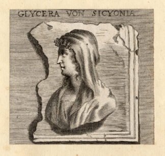 Antique Portrait Print-GLYCERA-SICYONIA-Sandrart-1675