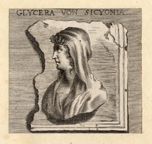 , Antique Portrait Print-GLYCERA-SICYONIA-Sandrart-1675, Pictura Antique Prints