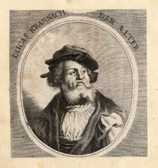 Antique Portrait Print-LUCAS CRANACH-Sandrart-1675