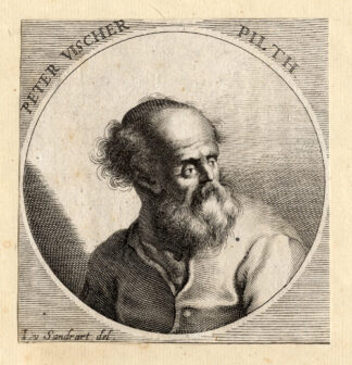 Antique Portrait Print-PETER VISCHER-Sandrart-1675