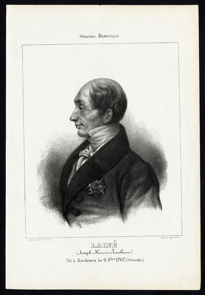 , Antique Print-PORTRAIT-JOSEPH HENRI JOACHIM VICOMTE LAINE-FRANCE-Ducourneau-1842, Pictura Antique Prints