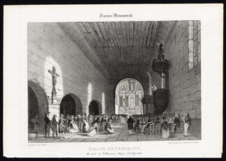 Antique Print-CHURCH INTERIOR-FONGRAVE-LOT ET GARONNE-FRANCE-Ducourneau-1842