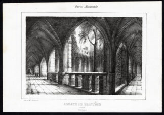Antique Print-ABBEY-INTERIOR-BRANTOME-DORDOGNE-FRANCE-Ducourneau-1842
