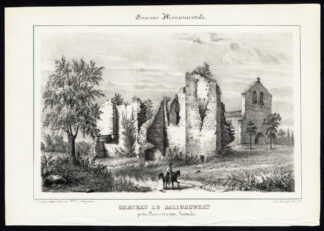 Antique Print-CASTLE-RUINS-SALEBRUNEAU-SAUVETERRE-GIRONDE-FRANCE-Ducourneau-1842