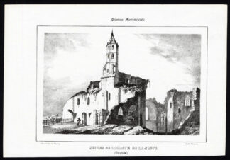Antique Print-ABBEY-RUINS-SAUVE-GIRONDE-FRANCE-Ducourneau-1842