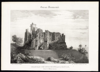 Antique Print-CASTLE-DUCS DE DURAS-RAUZAN-RUINS-GIRONDE-FRANCE-Ducourneau-1842