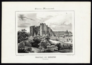 Antique Print-CASTLE-RUINS-BENAUGE-GIRONDE-FRANCE-Ducourneau-1842