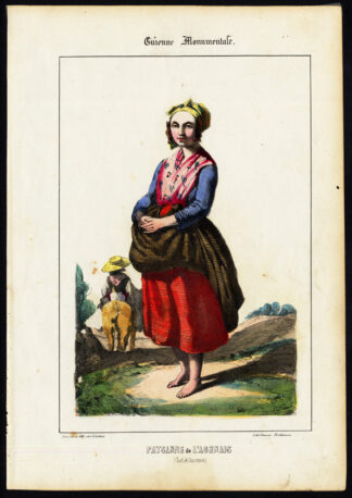 Antique Print-AGENAIS-COUNTRY WOMAN-LOT ET GARONNE-FRANCE-Ducourneau-1842