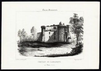 Antique Print-LAMARQUE-CASTLE-MEDOC-GIRONDE-FRANCE-Ducourneau-1842