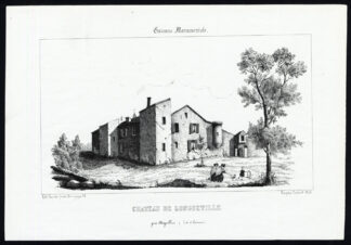 Antique Print-CASTLE-LONGUETILLE-AIGUILLON-LOT ET GARONNE-FRANCE-Ducourneau-1842