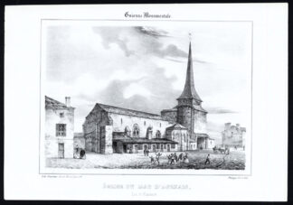 Antique Print-CHURCH-LE MAS D'AGENAIS-LOT ET GARONNE-FRANCE-Ducourneau-1842