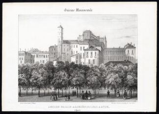 Antique Print-PALACE-ARCH BISHOP-AUCH-GERS-GIRONDE-FRANCE-Ducourneau-1842